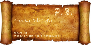 Proska Násfa névjegykártya